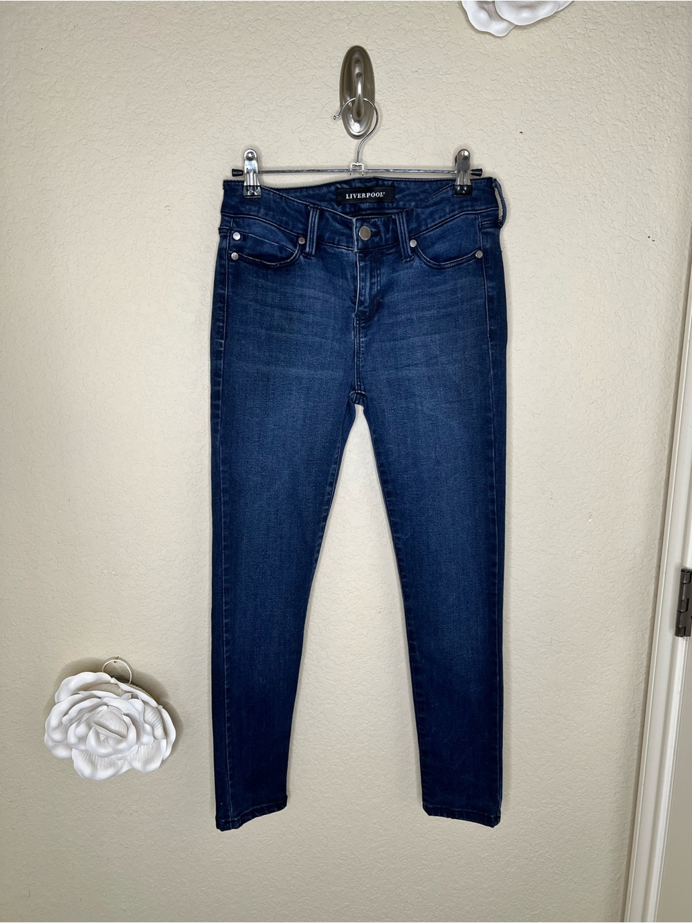 NTM: Liverpool Los Angeles Petite Skinny Jeans Dark Wash Stretch Denim 2P